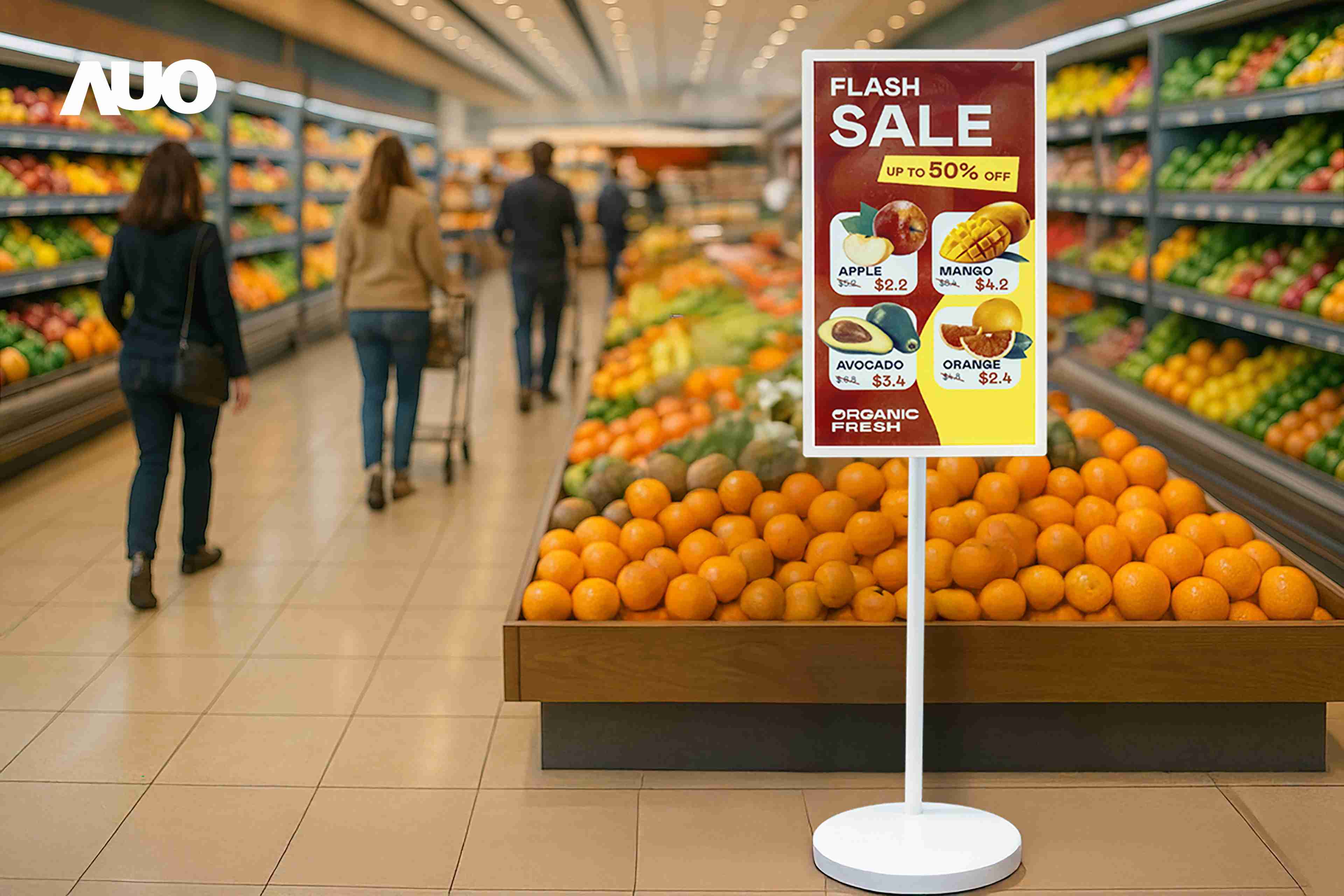 达擎首亮相低功耗、、、、全彩的〝aecoPost电子纸解决方案〞，，，，仅在更新画面时需要微量的电力驱动，，，，无需布建电线的便捷设计，，使其可灵活应用、、随意置放，，，并可透过云端或行动装置app，，，，轻松管理及排程广告内容，，，晋升店头营销利器。。。。